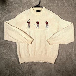 Seth Roberts Golf Embroidered Sweater Men's Large Knit Pullover Sweater